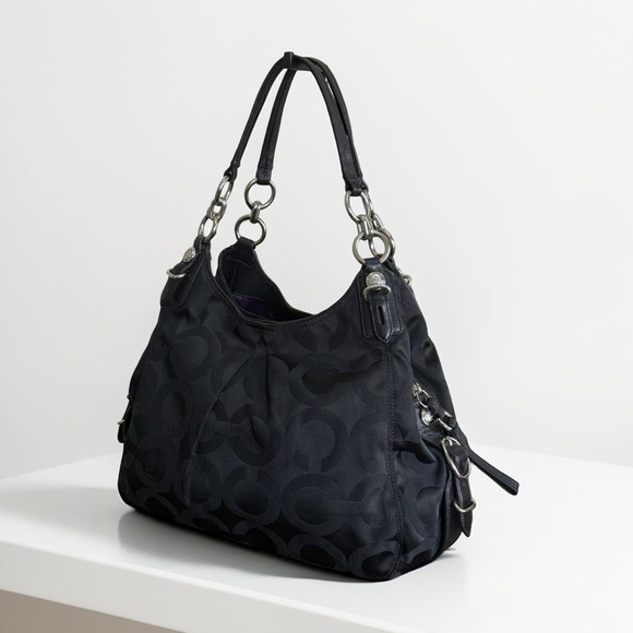 Authentic Coach Maggie Signature Black Designer Handbag with COA! - Picture 2 of 12